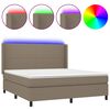 vidaXL Posteľ boxsping s matracom a LED sivohned&aacute; 180x200 cm l&aacute;tka