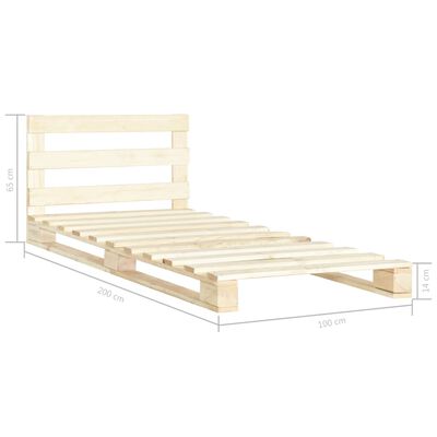 vidaXL Paletový posteľný rám, borovicový masív 100x200 cm