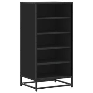 vidaXL Reg&aacute;l na top&aacute;nky čierna 48x38x97,5 cm spracovan&eacute; drevo