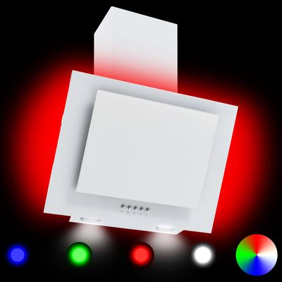 vidaXL RGB Nástenný digestor s LED 60 cm nehrdzavejúca oceľ a tvrdené sklo