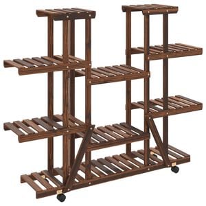 vidaXL Stojan na kvetiny s kolieskami 110x25x115 cm mas&iacute;vna jedľa