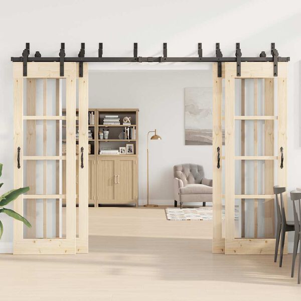 vidaXL Kovanie na posuvn&eacute; dvere čierne 305 cm oceľov&eacute;