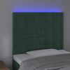 vidaXL Čelo postele s LED tmavozelen&eacute; 100x5x118/128 cm zamat