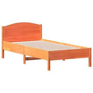 vidaXL Posteľ bez matraca voskovo hned&aacute; 75x190 cm mas&iacute;vna borovica