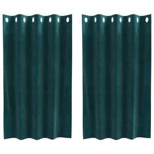 vidaXL Zatemňovacie z&aacute;vesy 2 pcs Tmavozelen&aacute; 140 x 140 cm Zamat
