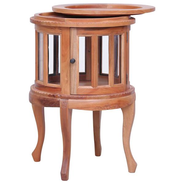 vidaXL Vitrínová skrinka prírodná farba 50x50x76 cm masívne mahagónové drevo