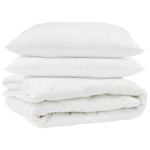 vidaXL Papl&oacute;n s vank&uacute;&scaron;om 3 pcs Biela Mikrovl&aacute;kno