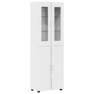 vidaXL Highboard FLORIN 60 x 35 x 182 cm Vysok&yacute; lesk bielej