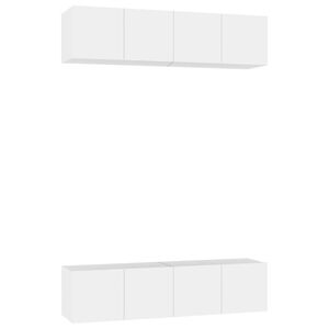 vidaXL TV skrinky 4 ks, biele 60x30x30 cm, kompozitn&eacute; drevo