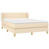 vidaXL Boxspring posteľ s matracom kr&eacute;mov&yacute; 140x190 cm l&aacute;tka