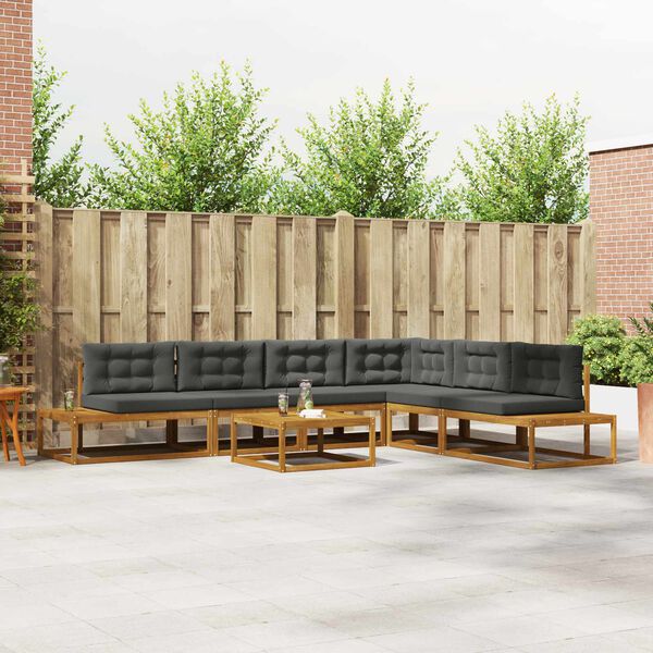 vidaXL Z&aacute;hradn&aacute; s&uacute;prava gaučov 7 Kus Pr&iacute;rodn&aacute; a antracitov&aacute;