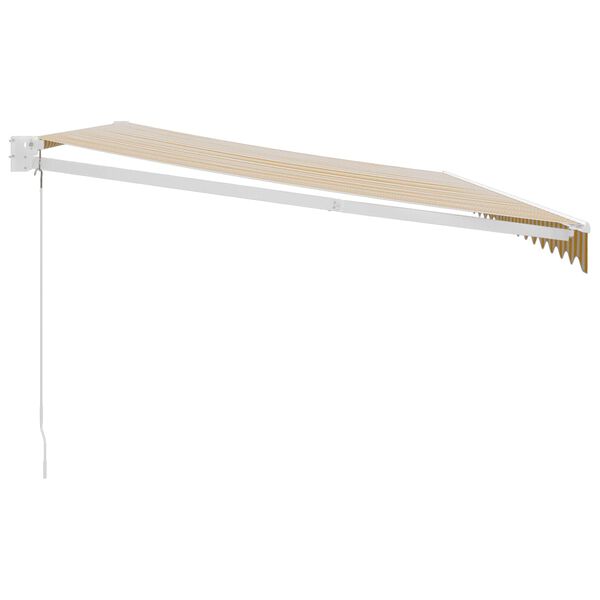 vidaXL Zaťahovacia mark&iacute;za žlt&aacute; a biela 5x3 m l&aacute;tka a hlin&iacute;k