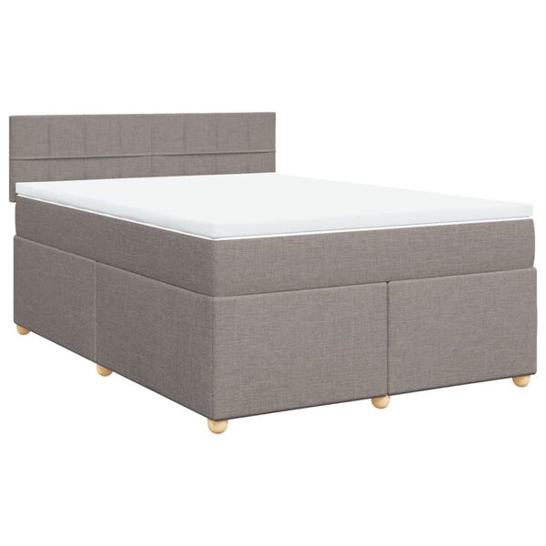 vidaXL Posteľn&yacute; r&aacute;m boxspring s matracom sivohned 140x200 cm l&aacute;tka