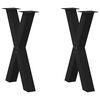 vidaXL Nohy k jed&aacute;lensk&eacute;mu stolu v tvare X, 2 ks, čierne, 50 x (72-73) cm, oceľov&eacute;