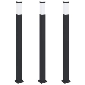 vidaXL Stĺpikov&eacute; svetl&aacute; 3 ks 110 cm čierne IP44