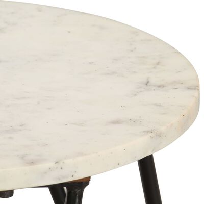 vidaXL Konferenčný stolík biely 40x40x40 cm pravý kameň s mramorovou textúrou