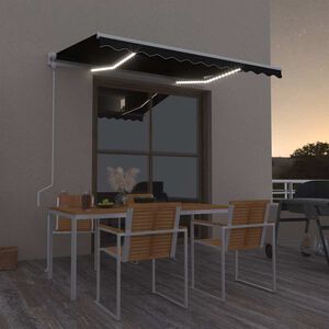 vidaXL Automatick&aacute; mark&iacute;za, LED a senzor vetra 300x250 cm, antracitov&aacute;