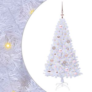 vidaXL Umel&yacute; vianočn&yacute; stromček Biela 120 cm PVC a oceľ