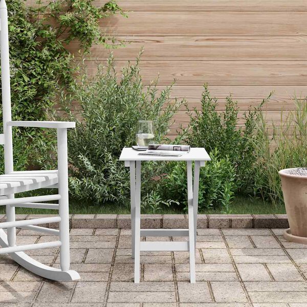 vidaXL Bočn&yacute; st&ocirc;l skladac&iacute; biely mas&iacute;v topoľ