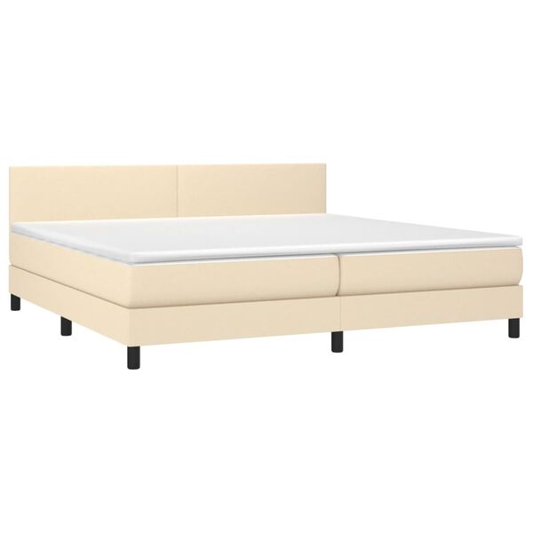 vidaXL Boxspring posteľ s matracom kr&eacute;mov&aacute; 200x200 cm l&aacute;tka