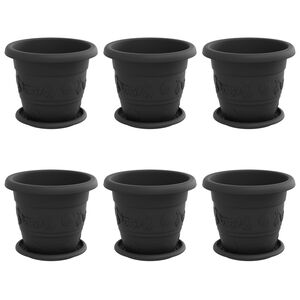 vidaXL Kvetin&aacute;če 6 ks Čierna &Oslash; 22 x 18 cm Plast