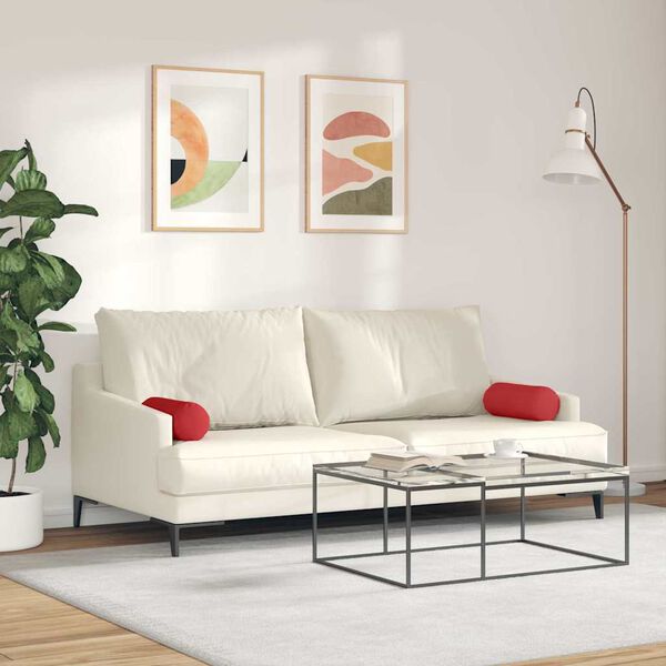 vidaXL Podložkov&eacute; vank&uacute;&scaron;e 2 pcs Červen&aacute; &Oslash; 15 x 40 cm l&aacute;tka