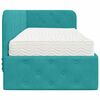vidaXL Rohov&yacute; r&aacute;m postele s matracmi Tyrkysov&aacute; 80 x 200 cm Zamat