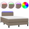 vidaXL Posteľ boxsping s matracom a LED sivohned&aacute; 120x200 cm l&aacute;tka