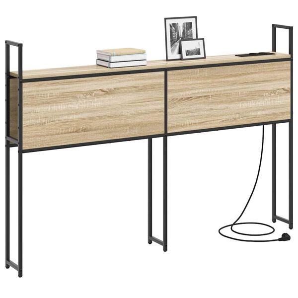 vidaXL &Uacute;ložn&aacute; čelľadka s nab&iacute;jacou stanicou dub sonoma 120 cm