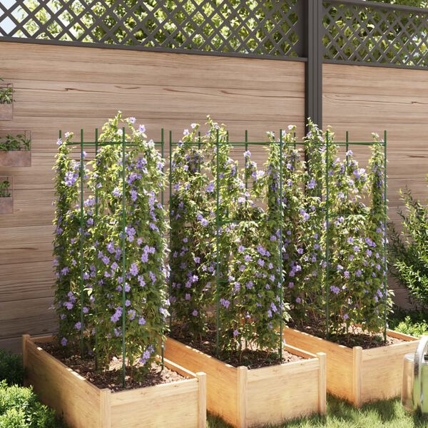 vidaXL Mriežky na paradajky 6 ks 116 cm oceľ a PP