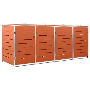 vidaXL Ohrada na 4 odpadkov&eacute; ko&scaron;e 276,5x77,5x115 cm nerezov&aacute; oceľ