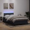 vidaXL Posteľn&yacute; r&aacute;m boxspring s matracom a LED tmavosiv&yacute; 120x220 cm zamat
