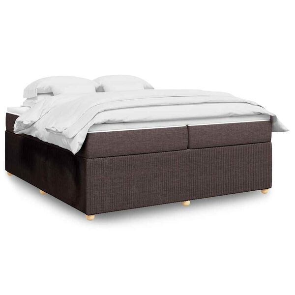 vidaXL Boxspring posteľ s matracom tmavohned&aacute; 200x200 cm l&aacute;tka
