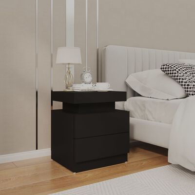 vidaXL Nočný stolík čierny 45x35x52 cm drevotrieska