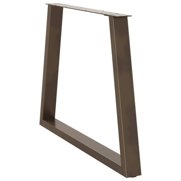 vidaXL Nohy k jedálenskému stolu v tvare V, 3 ks, prírodná oceľ, 90 x (72-73,3) cm, oceľ