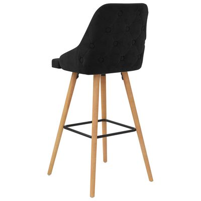 vidaXL Barové stoličky 2 ks, čierne, zamat