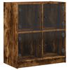 vidaXL Bočn&aacute; skrinka so sklenen&yacute;mi dvierkami dymov&yacute; dub 68x37x75,5 cm