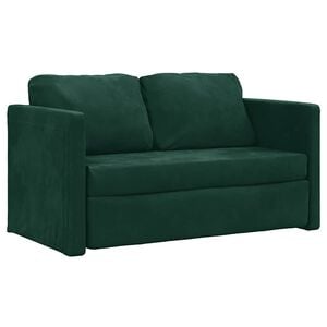 vidaXL Podlahov&aacute; rozklad. pohovka 2v1 tmavozelen&aacute; 122x204x55 cm zamat