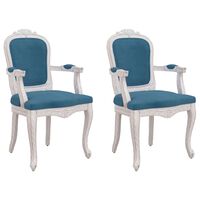 vidaXL Jedálenské stoličky 2 ks modré 62x59,5x100,5 cm zamat