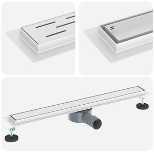 vidaXL Sprchov&yacute; odtok 2 v 1 s 360&deg; siphonom Strieborn&aacute; 70 cm