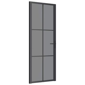 vidaXL Vn&uacute;torn&eacute; dvere 76x201,5 cm čierne ESG sklo a hlin&iacute;k