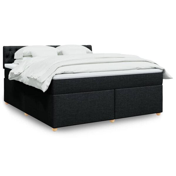 vidaXL Posteľn&yacute; r&aacute;m boxspring s matracom čierny 180x200 cm l&aacute;tka