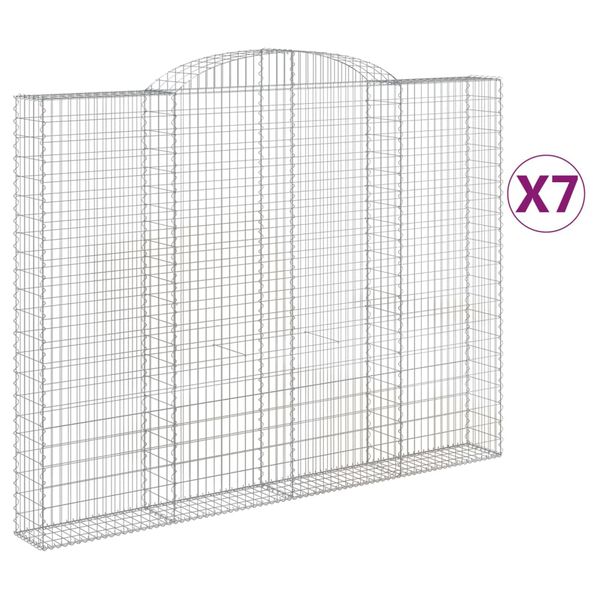 vidaXL Obl&uacute;kov&yacute; gabionov&yacute; k&ocirc;&scaron; 7 ks 300x30x220/240cm pozinkovan&eacute; železo