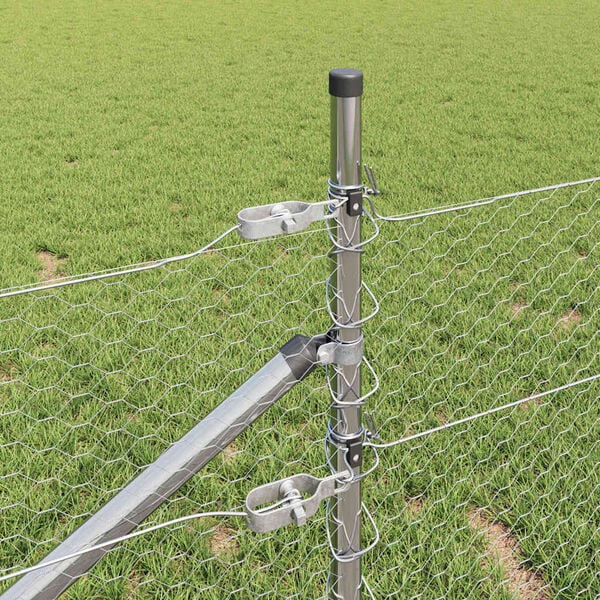 vidaXL Stĺp na plot. Strieborná 100 x 0,4 m (25 mm sieť) Oceľ