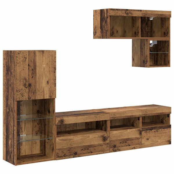 vidaXL TV n&aacute;stenne jednotky 6 pcs Star&eacute; drevo Kompozitn&eacute; drevo