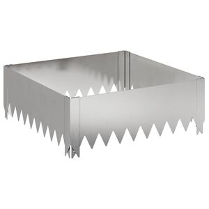 vidaXL Obrubn&iacute;k tr&aacute;vnika 60 x 60 x 20 cm Oceľ Strieborn&aacute;