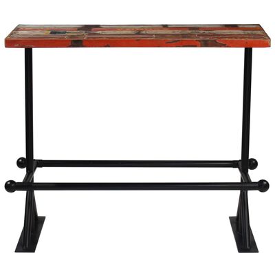 vidaXL Barový stôl, recyklovaný masív, rôznofarebný 120x60x107 cm