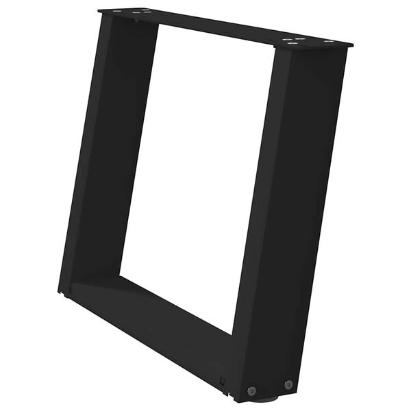 vidaXL Nohy konferenčn&eacute;ho stol&iacute;ka v tvare U, 2 ks, čierne, 60 x (42-43) cm, oceľov&eacute;