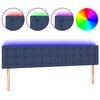 vidaXL Čelo postele s LED modr&eacute; 180x5x78/88 cm l&aacute;tka