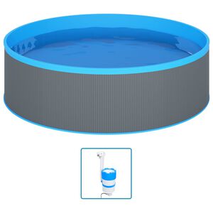 vidaXL Baz&eacute;n so z&aacute;vesn&yacute;m skimmerom a čerpadlom 350x90 cm siv&yacute;